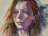 Pastel-studie-Roodharige-vrouw