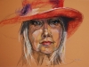 Plein air Model Wil Met rode Hoed