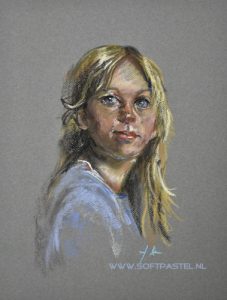 maat 40x30cm op pastel papier
van een bestaand portret van een mij onbekende schilder.

© Joke Klootwijk 2019