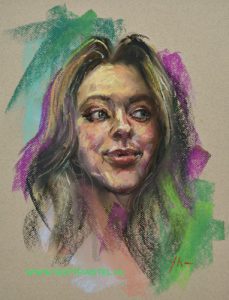 Portret studie in pastel, maat 30x40 cm Mi Teintes pastel papier - Email mij vrijblijvend bij interesse of voor het laten schilderen van een portret in opdracht