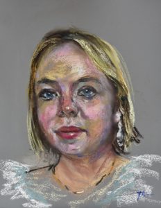 portret actrice Nicola Coughlan, england, Bridgerton maat 30x24 cm op Pastelboard