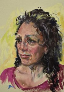 Pastel portret studie op Tim  Fisher pastel papier. maat ongeveer 27 x 35 cm.